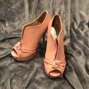 Charlotte Russe, Peep toe pink booties.